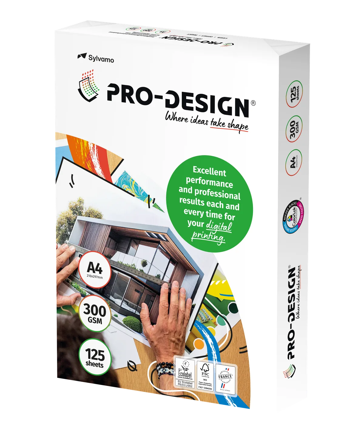 Pro-Design Farblaserpapier 300g/qm DIN A4, extra glatt, Farblaserpapier, ultraweiss