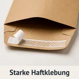 Seitenfaltentasche DIN B4 natronbraun – Detail Haftklebung