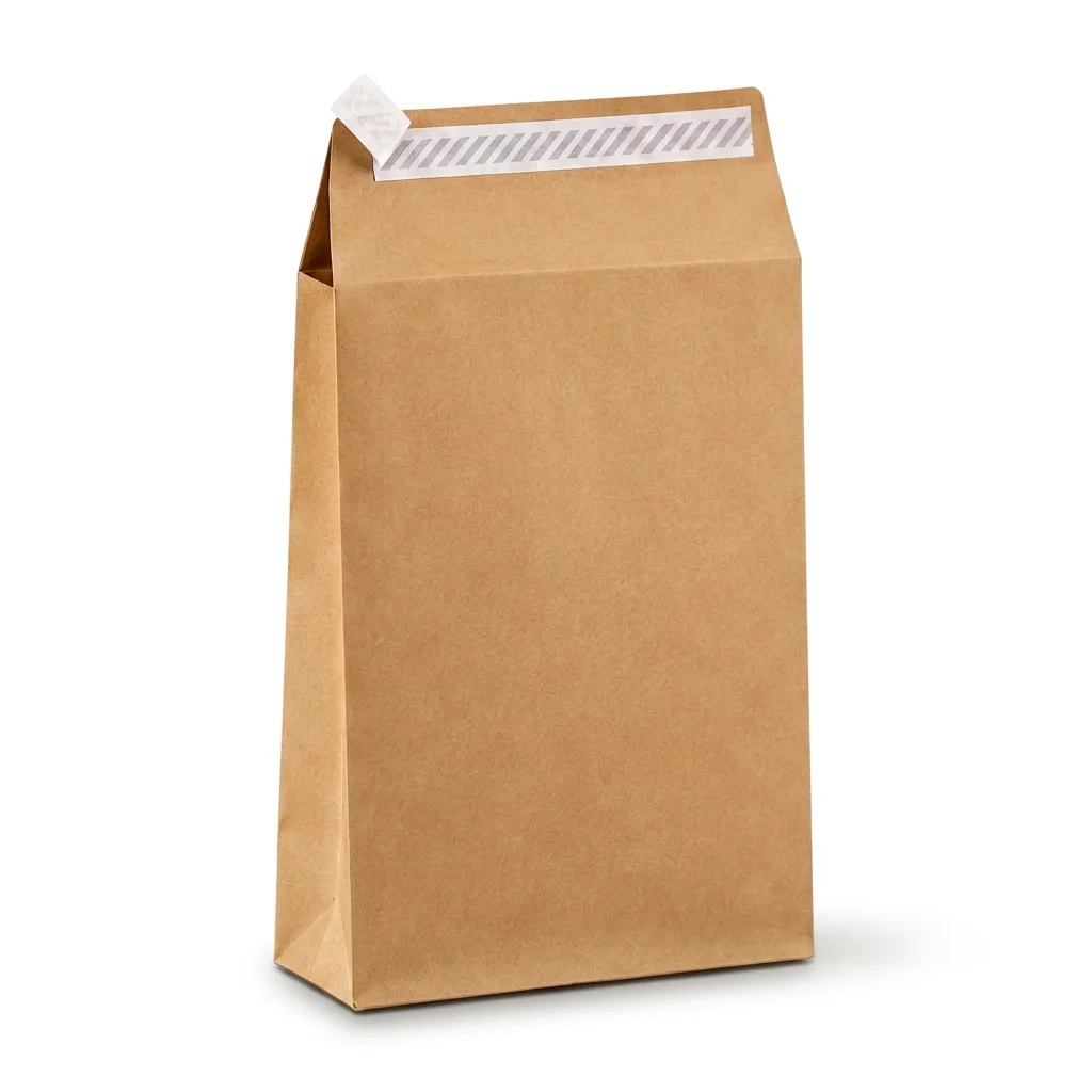 Seitenfaltentaschen DIN B4 mit 4 cm Falte (Klotzboden), natron/braun, ohne Fenster, HK, 140/150g/qm, 140g/qm g/m²