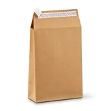 Seitenfaltentaschen DIN B4 mit 4 cm Falte (Klotzboden), natron/braun, ohne Fenster, HK, 140/150g/qm, 140g/qm g/m²