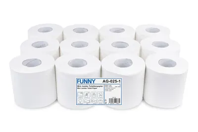 Jumbo-Toilettenpapier, 2-lagig Zellstoff weiß, Ø 15,2 cm, 12 Rollen