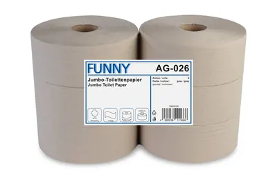 Jumbo-Toilettenpapier, 1-lagig Recycling grau, Ø 25 cm, 6 Rollen