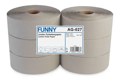 Jumbo-Toilettenpapier, 1-lagig Recycling grau, Ø 28 cm, 6 Rollen