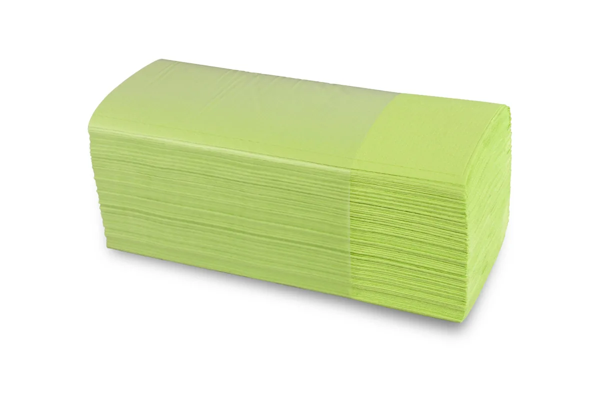 Papierhandtuch, V-Falz, 2-lagig, grün Zellstoff, 24 x 20,5 cm, 4.000 Blatt
