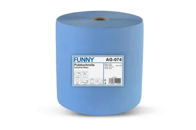 Industrierolle 36 cm, 3-lagig, blau Zellstoff, 1.000 Blatt, 1 Rolle