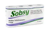 Sobsy Toilettenpapier 3-lagig, 150 Blatt Zellstoff weiß, 12 x 8 Rollen, hochweiß