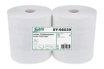 Sobsy Jumbo-Toilettenpapier, 2-lagig, rec. natur Ø 25 cm, 6 Rollen SY-66039*