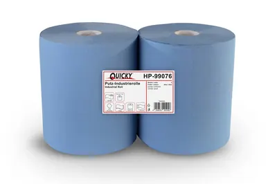 Industrierolle 33 cm, 2-lagig, recycling blau 1.000 Blatt, 2 Rollen