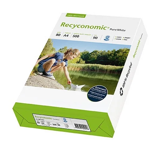 Recyconomic Pure White Recyclingpapier 80g/qm DIN A3 - Palette (50.000 Blatt)