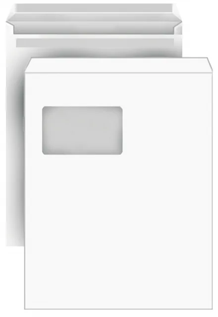 Versandtaschen DIN C4, weiß, mit Fenster, SK, 90g/qm