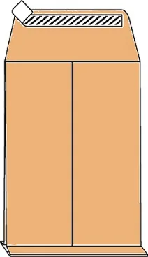 Faltentaschen C4 mit 4cm Falte, braun, ohne Fenster, HK, 120g/qm