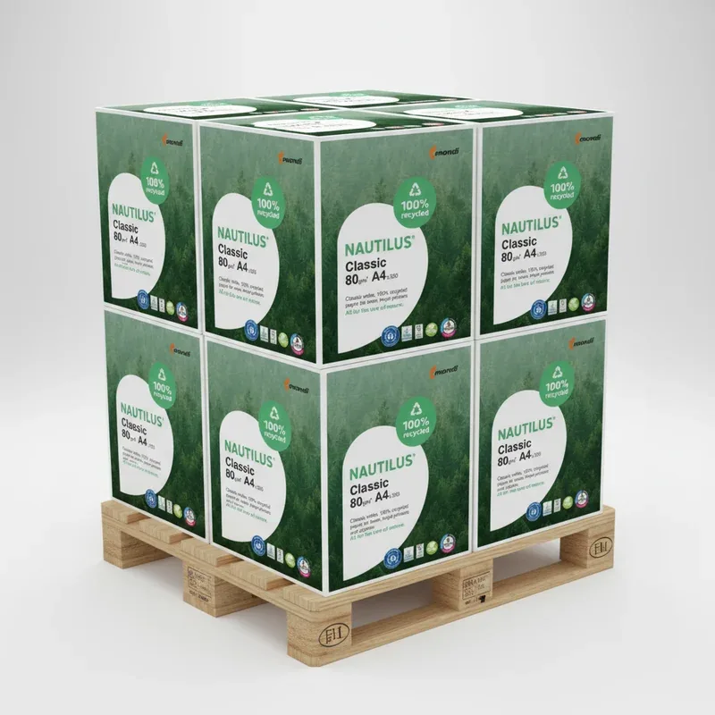 Nautilus Classic Recyclingpapier 80g/qm DIN A4 - Palette (100.000 Blatt)