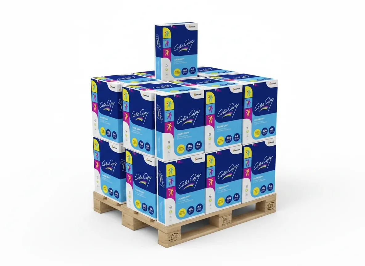 Color Copy Farblaserpapier 160g/qm DIN A4 - Palette (50.000 Blatt), hochweiss, satiniert, Farblaserpapier