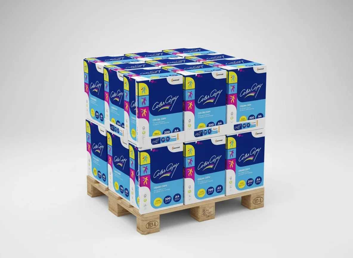 Color Copy Farblaserpapier 200g/qm DIN A4 - Palette (50.000 Blatt), hochweiss, satiniert, Farblaserpapier