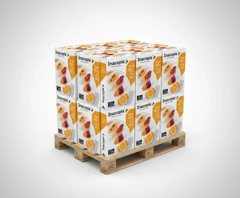 Inacopia Elite Colour Kopierpapier 90g/qm DIN A4 - Palette (80.000 Blatt), ultraweiss