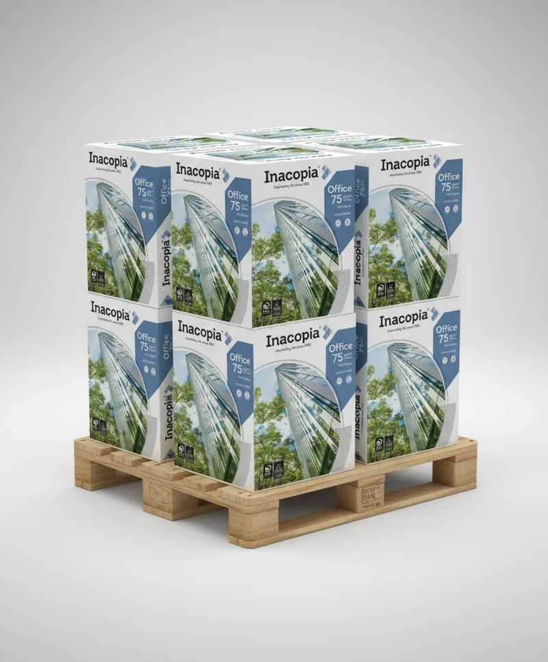 Inacopia Office Kopierpapier 75g/qm DIN A4 2-fach gelocht - Palette (100.000 Blatt)