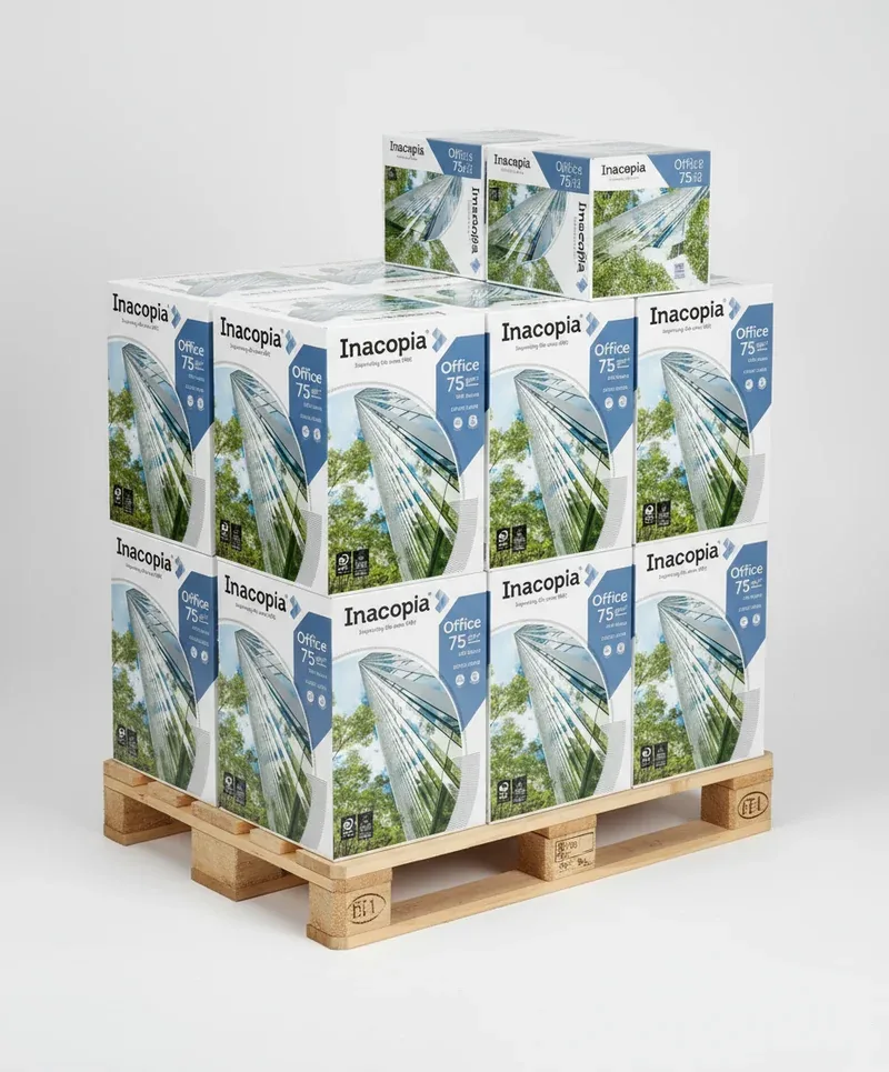 Inacopia Office Kopierpapier 75g/qm DIN A4 4-fach gelocht - Palette (100.000 Blatt)