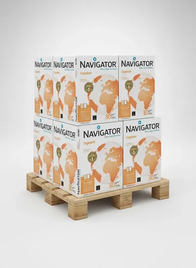 Navigator Organizer Kopierpapier 80g/qm DIN A4 4-fach gelocht - Palette (100.000 Blatt)